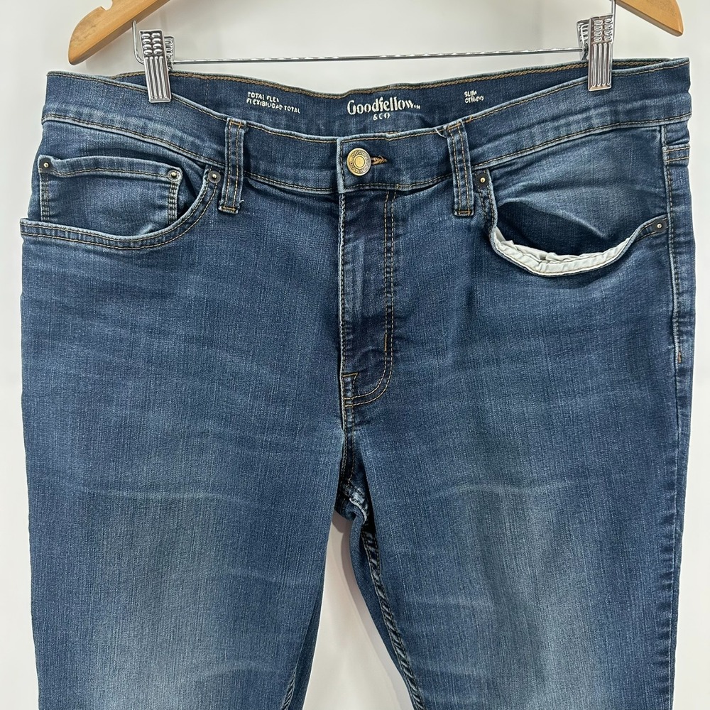 Goodfellow & Co Jeans Mens 38x30 Blue Denim Slim Fit Total Flex Stretch Straight